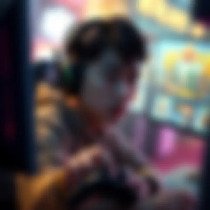 A person sitting at a computer with a focused expression, looking at a game on the screen labeled Wuchang