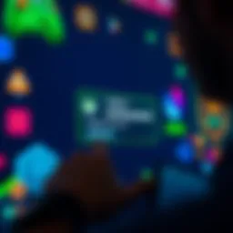 A close-up of a gamer’s screen showing a notification for a newly unlocked Xbox achievement, with vibrant graphics and icons related to gaming.