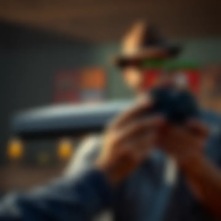 A gamer excitedly holding their Xbox Series S console with Red Dead Redemption 2 in hand, ready to play the game.