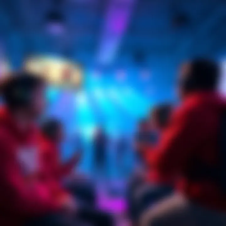 A group of gamers discussing game design changes to improve mobility in a virtual arena