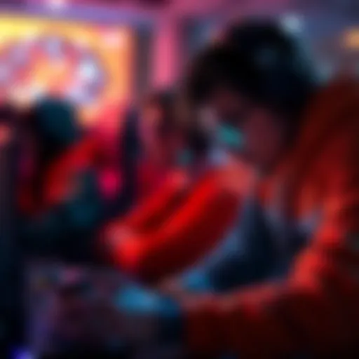 A group of gamers intensely focusing on their screens while collecting loot in a multiplayer game setting.