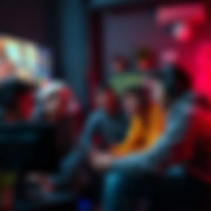 A diverse group of gamers chatting and sharing memes during a gaming session