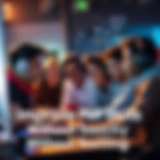 A diverse group of gamers playing together in a friendly environment, sharing tips and strategies without negativity, showcasing teamwork and sportsmanship.