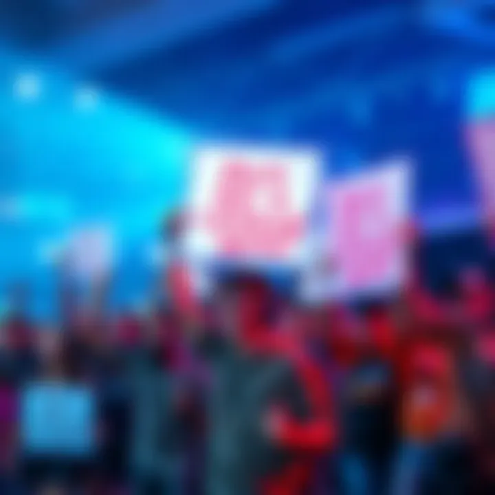 A group of enthusiastic gamers holding signs demanding a third game in a popular series, showing their support and excitement.