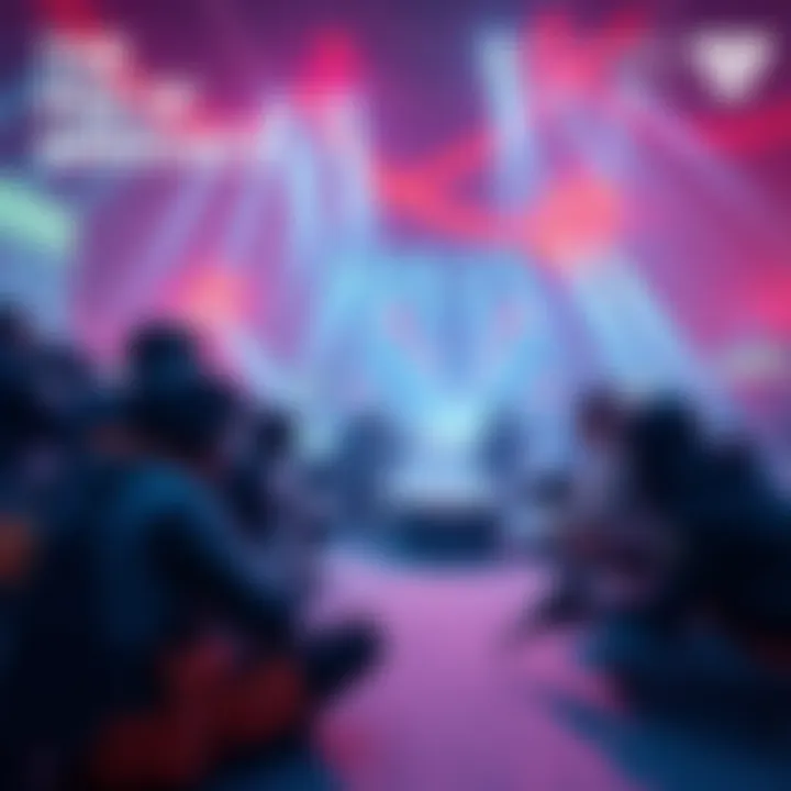 Players gathered in a vibrant gaming environment, excitedly engaging in activities in Destiny's Season of Arrivals