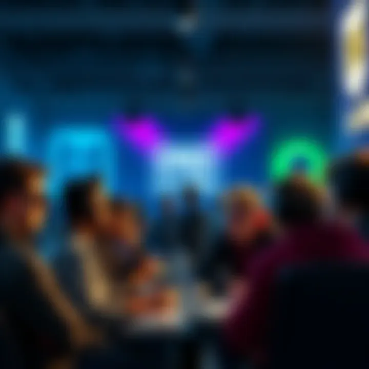 Group of gamers sharing their experiences and opinions about the Epic Store at a gaming forum