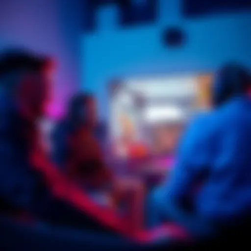 Gamers Discuss GTA 6 Leaks A group of gamers talking excitedly about recent GTA 6 leaks, with a gaming setup in the background.