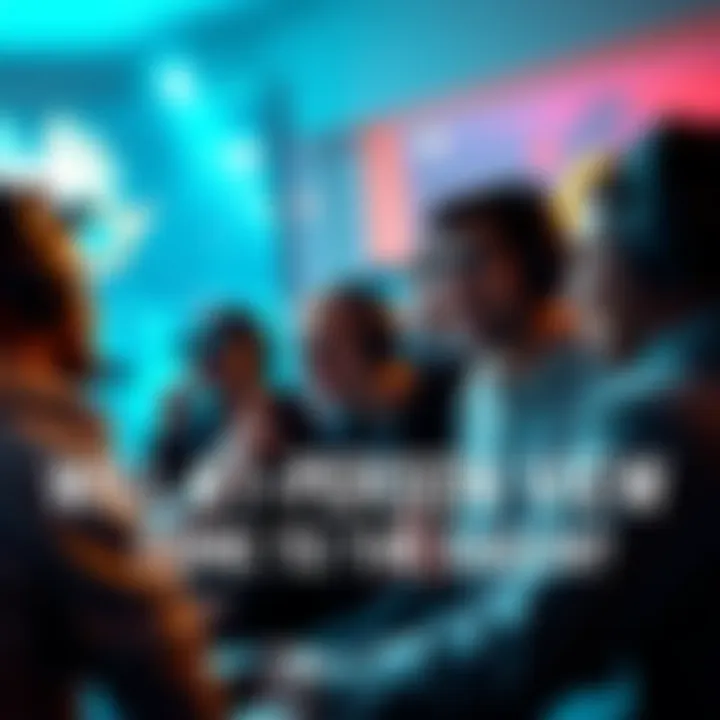 Group of gamers excitedly talking about the possibility of a first person view in a video game