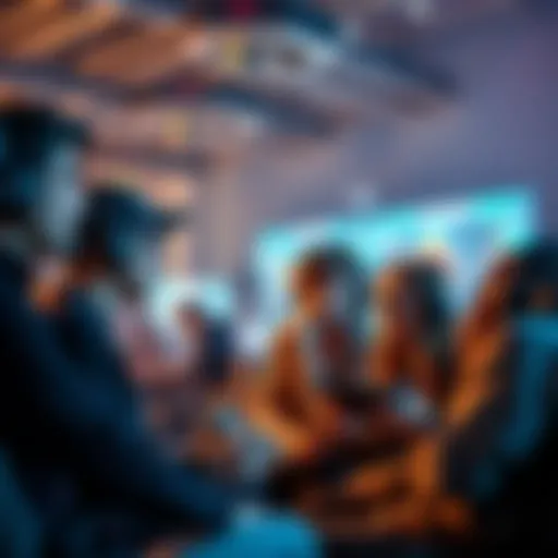 A group of gamers chatting about gaming trends and phrases, one holding a controller and the others engaged in conversation, reflecting on the term 'maidenless'