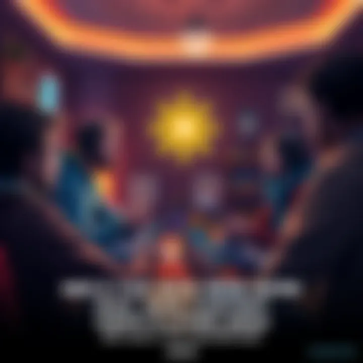Gamers discussing Elden Ring A group of gamers sharing ideas about new Elden Ring content in a cozy setting