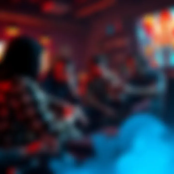 A group of gamers gathered around a console discussing their thoughts on Far Cry 6, showing excitement and engagement.