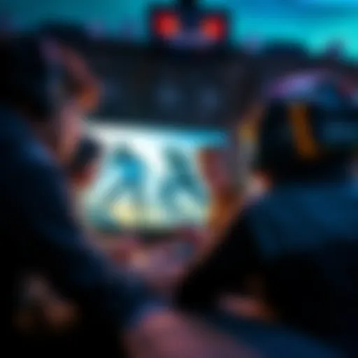 A group of gamers gathered around a screen, sharing their thoughts and experiences after finishing a video game.