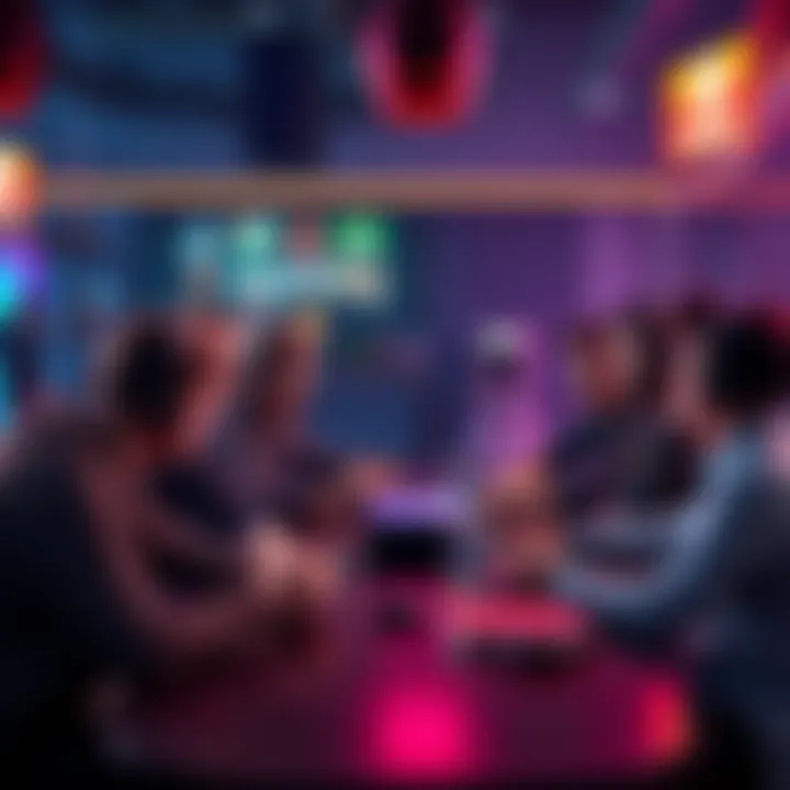 A group of gamers sitting around a table, debating whether to buy full-priced games or wait for sales in 2025.
