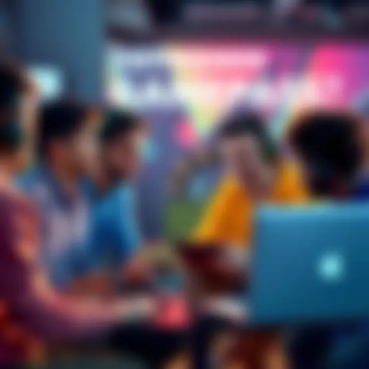 A group of gamers sharing their thoughts on the value of Gamepass with gaming consoles and laptops in front of them.