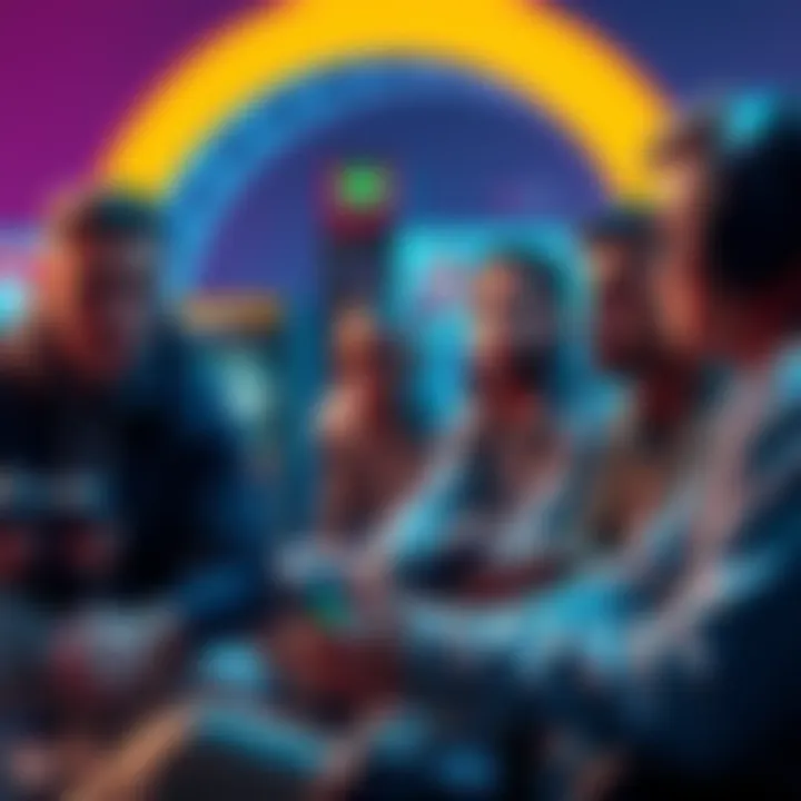 A group of gamers sitting together, looking uninterested while discussing the upcoming GTA VI release.