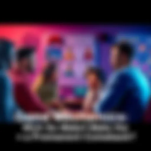 A group of gamers sharing their thoughts on which game mechanics should return, with game controllers and discussion boards in the background.