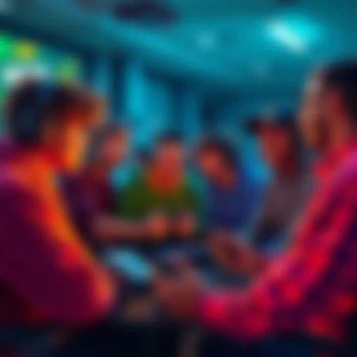 Group of gamers engaging in a lively discussion about their favorite game missions excluding Venom.