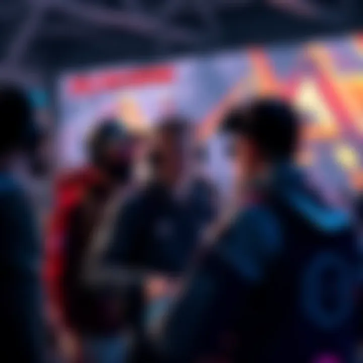 Gamers discussing PS4 support Group of gamers talking about the future of PS4 and PS5 consoles