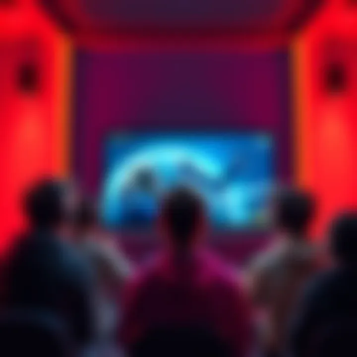 Gamers discussing Steam reviews A group of gamers debating about the trustworthiness of Steam reviews, with one person watching gameplay on a screen.