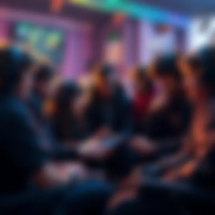 A group of gamers analyzing gameplay strategies for Genji and Tracer in a lively discussion