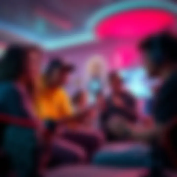 A group of gamers engaged in a discussion, expressing their thoughts on the release timing of The Finals in a lively setting.