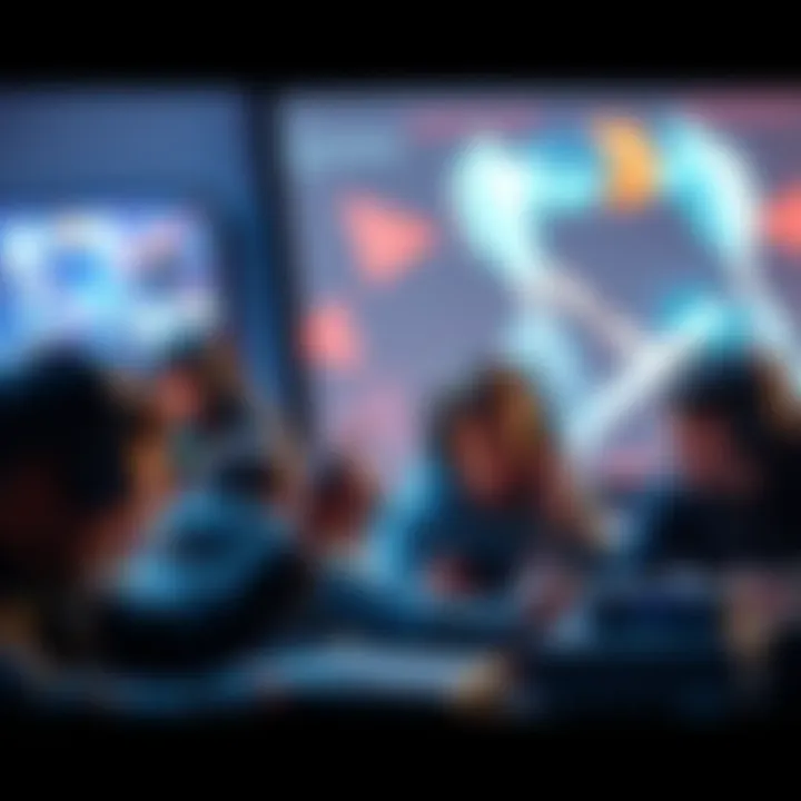 A group of gamers expressing frustration about the new tracking system in Legends, with game controllers and screens in the background