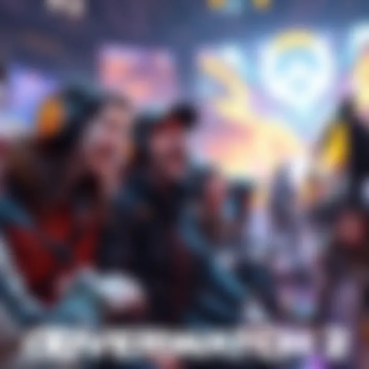 Gamers have fun in Overwatch 2 A group of gamers enjoying a match in Overwatch 2, showing excitement and teamwork