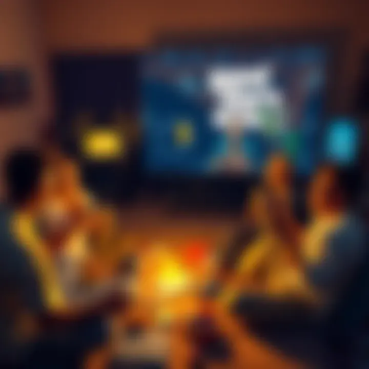 People playing video games at home, excited for the release of Grand Theft Auto 6, with snacks and drinks nearby.