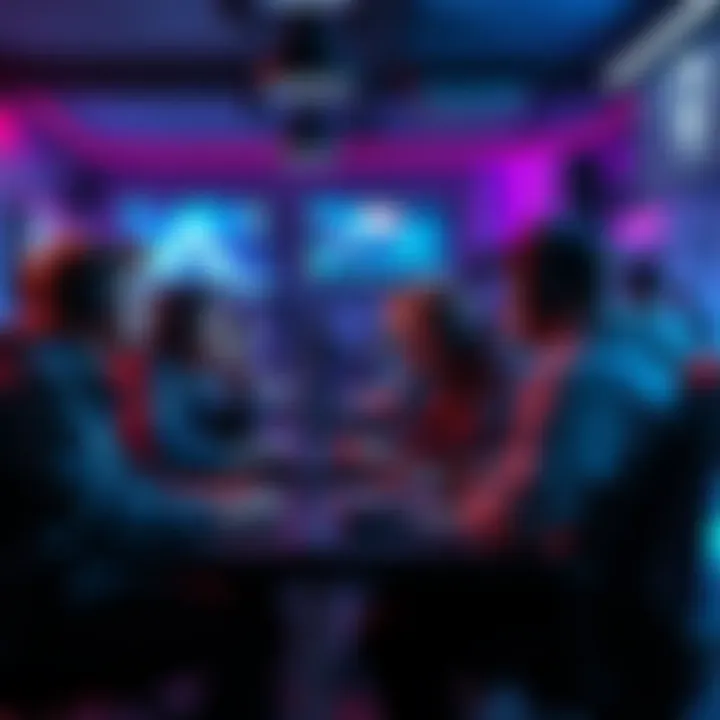 Group of gamers sharing their best keybind strategies at a gaming setup