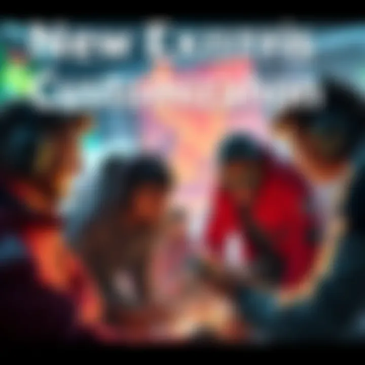 A group of gamers discussing character design and customization options for the Marathon game, showing enthusiasm and creativity.