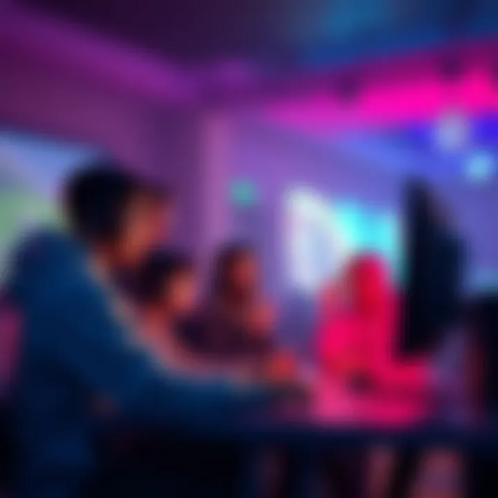 A group of gamers gathered around a computer, discussing Silksong and eagerly waiting for a sale to play it.