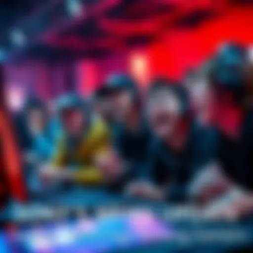 A group of gamers expressing frustration over Sony's menu update at a gaming event