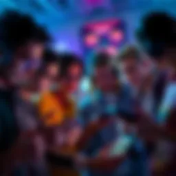 A group of gamers looking worried while checking prices of games and hardware on their devices