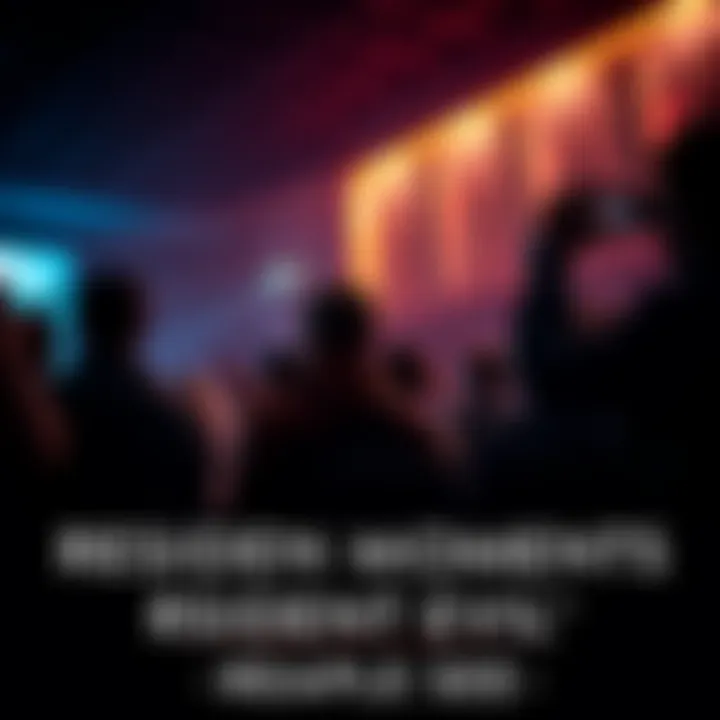 A group of gamers celebrating and clapping as the credits of Resident Evil Requiem roll on the screen.