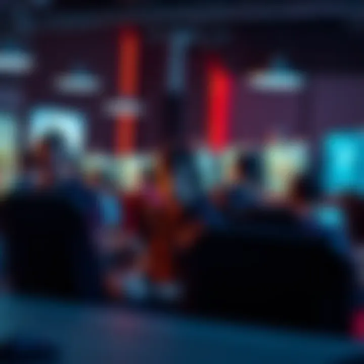 A group of gamers sitting in front of screens, looking frustrated and hesitant to engage in challenges.