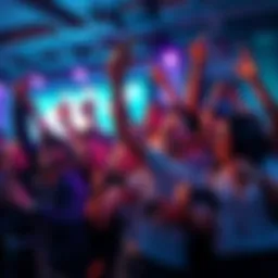 A group of gamers joyfully celebrating a spike in player counts, with animated expressions and game controllers in hand.