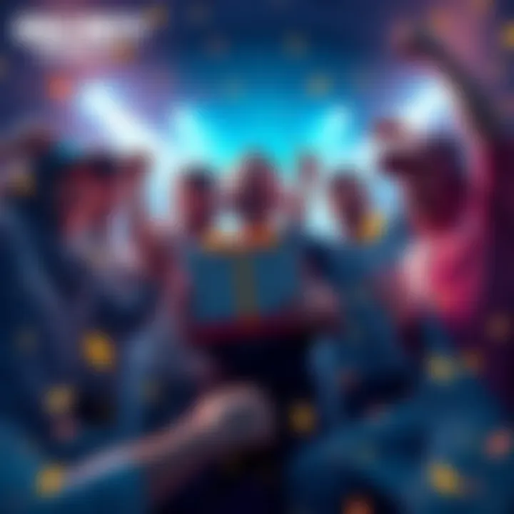 Group of Call of Duty Mobile players joyfully celebrating in-game gift distribution