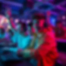 A group of gamers celebrating their victory after a 49-minute legacy match, with smiles and cheers in a vibrant gaming environment.
