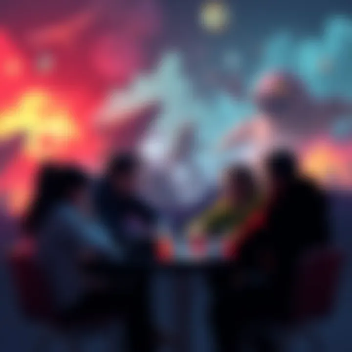 A group of gamers discussing their favorite indie games, with visuals of Nine Sols and Dead Cells in the background.