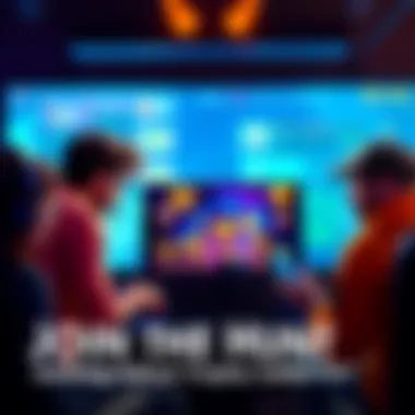 A group of gamers discussing strategy for trophy hunting in a multiplayer game, showcasing their trophies on a console screen.