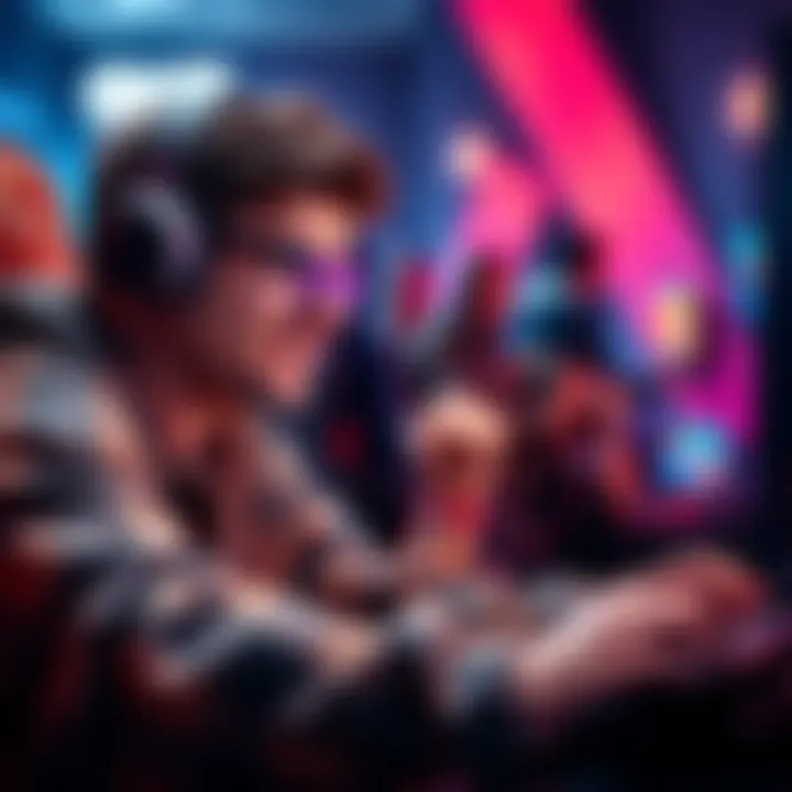 Two gamers looking at their screens, one frustrated with lower XP levels compared to a streamer, highlighting the difference in progress.