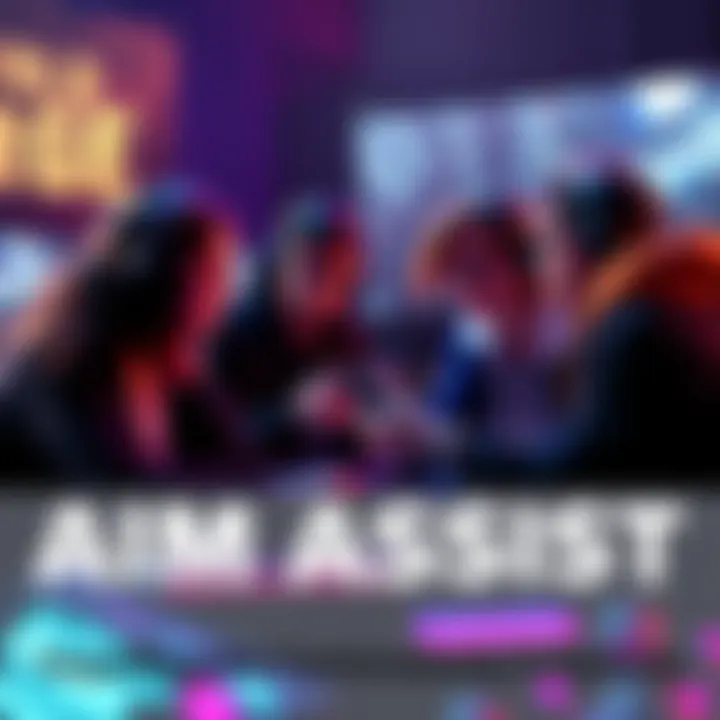 Gamers debating aim assist A group of gamers discussing the effects of aim assist on gameplay