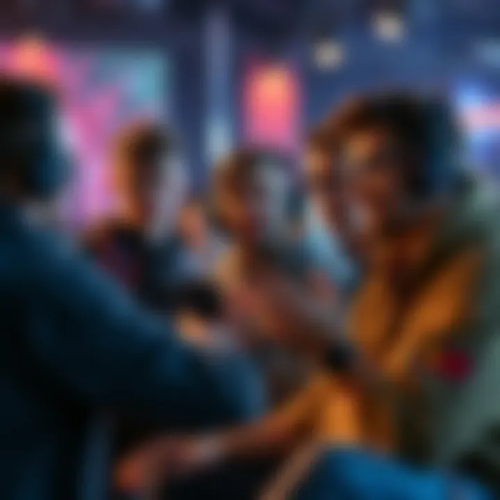 Group of gamers expressing disappointment as they discuss the inability to buy a new skin separately