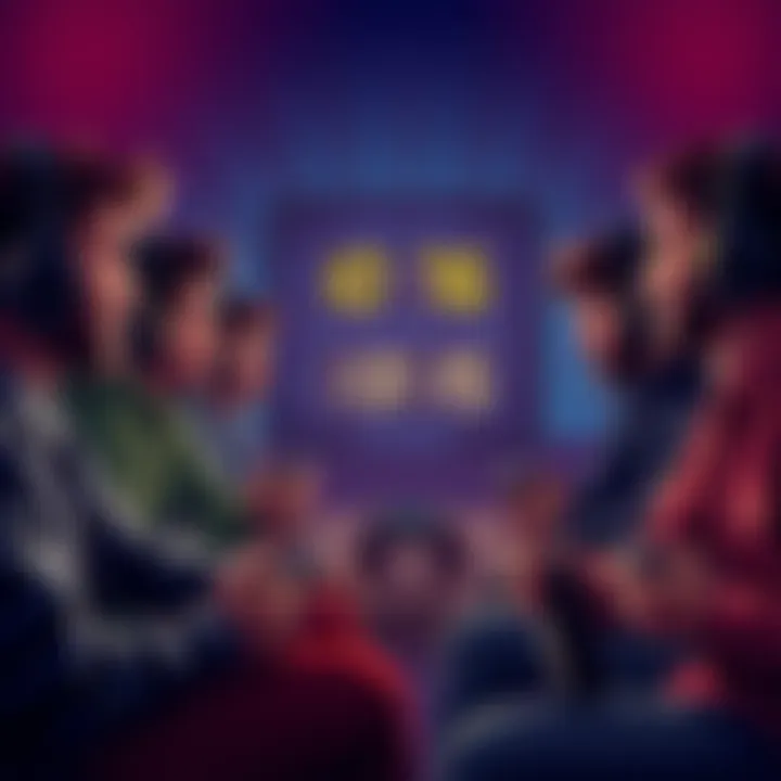 A group of gamers sharing their experiences about how long it takes to finish a game, with a timer and game controllers in view.