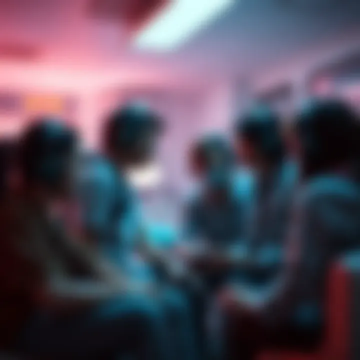 Gamers Discuss Game Scenes Group of gamers discussing their thoughts on the game after an intense hospital scene