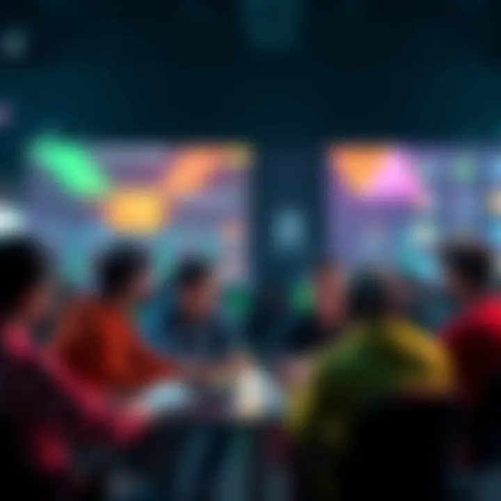 Gamers Discuss Xbox Strategies A group of gamers sharing ideas on how to improve Xbox in a digital forum setting