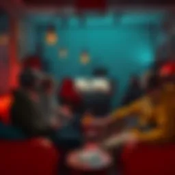 Gamers discussing Arc Raiders and Escape From Tarkov A group of gamers sharing their thoughts on the gameplay of Arc Raiders and Escape From Tarkov in a cozy gaming setup