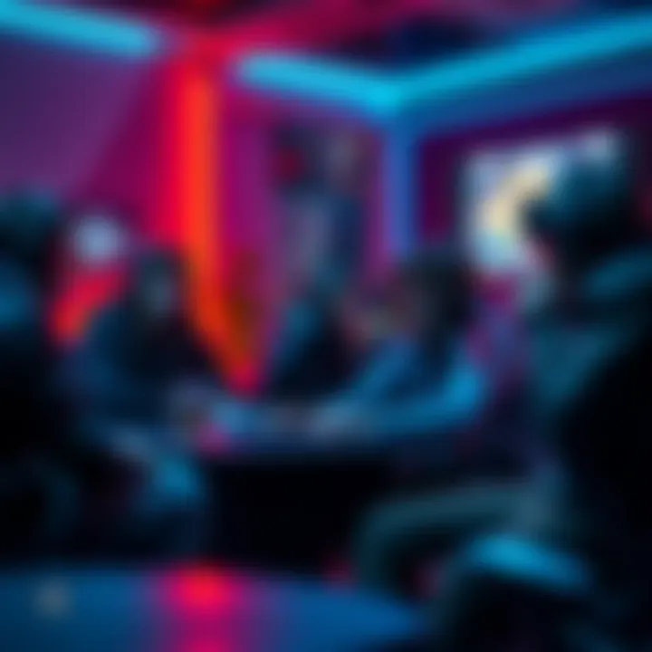 Group of gamers talking about the recent bot lobby patch updates in a gaming room