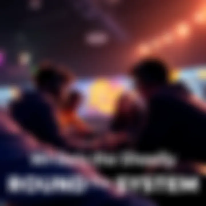 Group of gamers sharing thoughts on round system during a gaming session