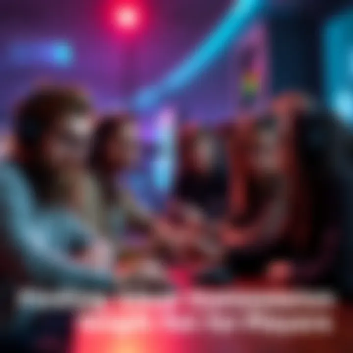 A group of diverse gamers sitting around a table, talking about their preferred gaming session lengths. One player looks concerned while others seem relaxed and engaged in the conversation.
